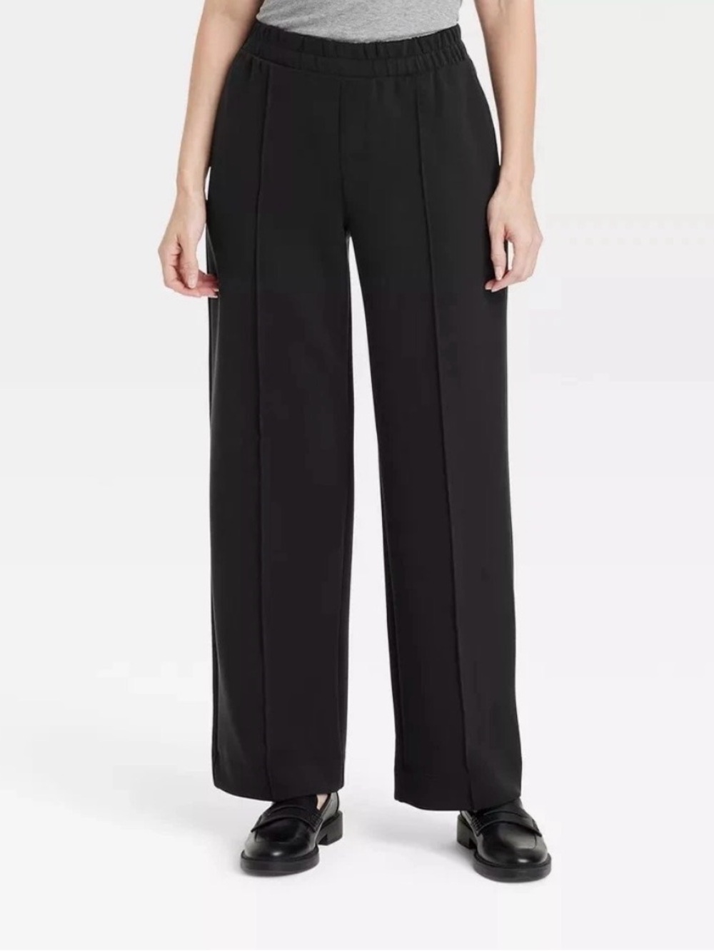 A New Day Women’s Black Straight Leg High-Rise Pull On Pants Size XL
